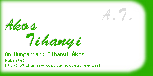 akos tihanyi business card